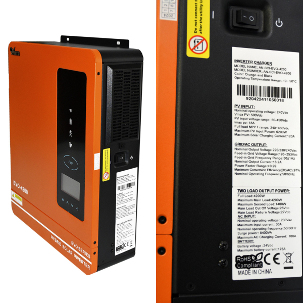 Фото - Інвертор Anern AN-SCI-EVO-4200, 4200W OFF Grid (гібридний) WiFi модуль в комплекті